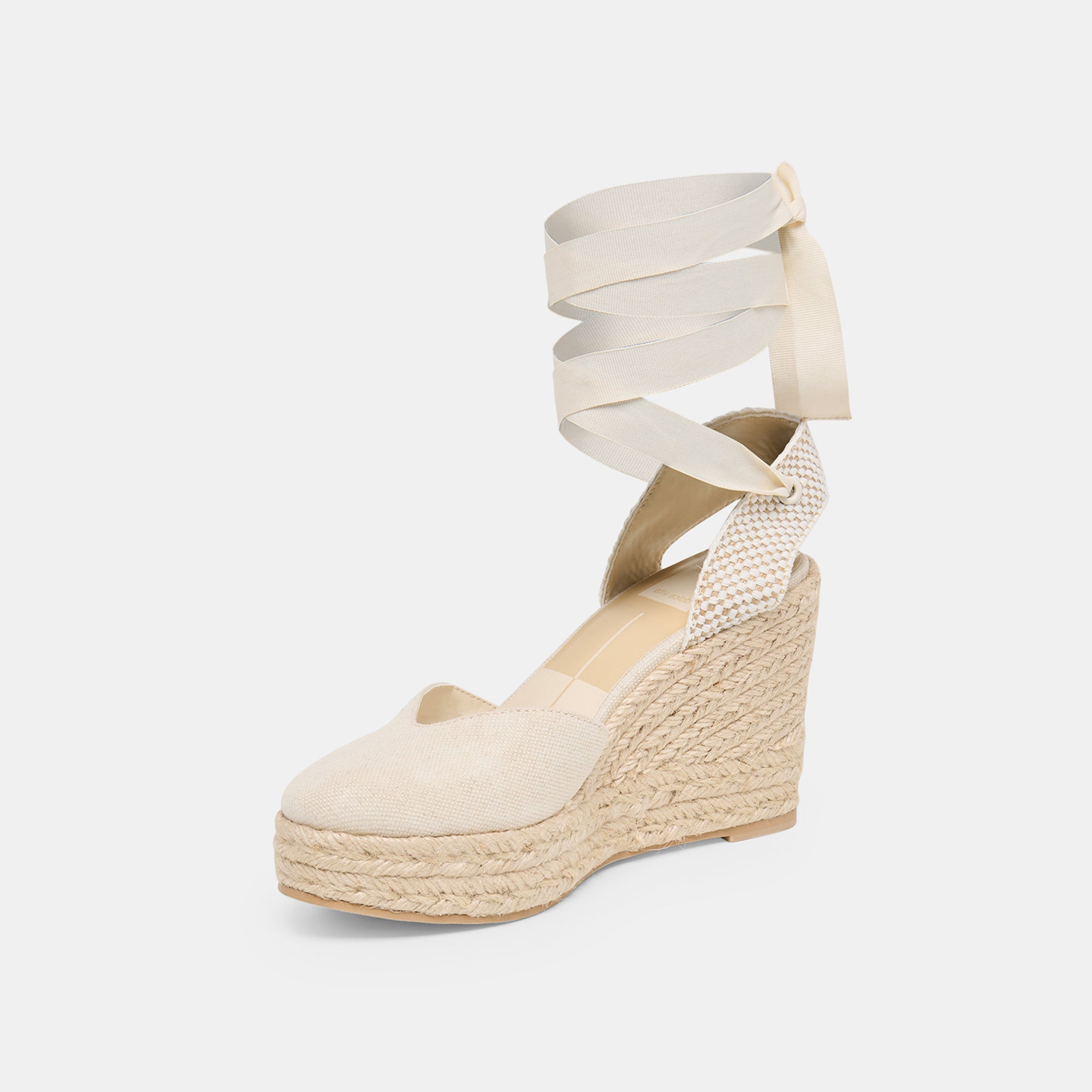 NOURA WEDGES ECRU LINEN - view 6