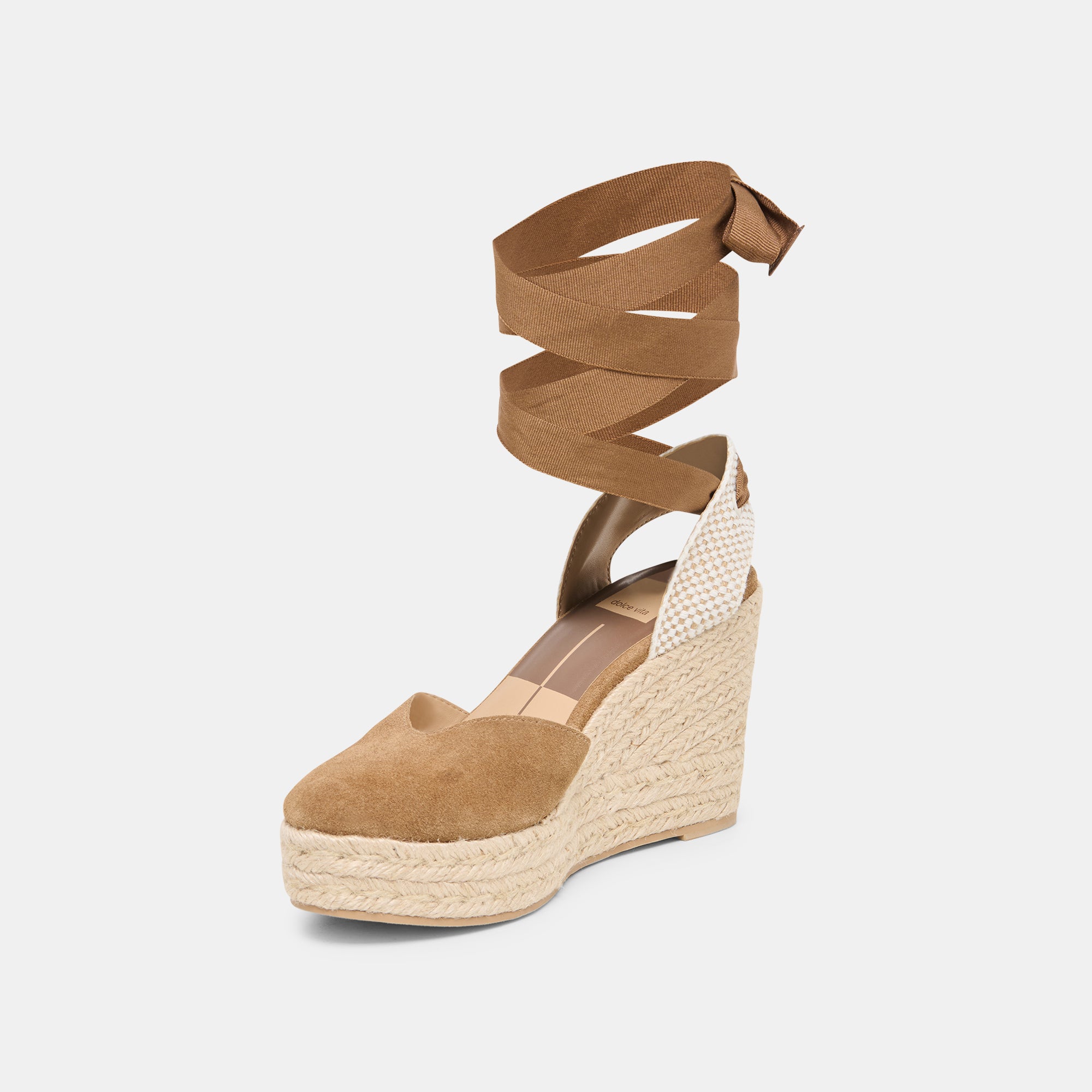 NOURA WEDGES LT BROWN SUEDE - view 7