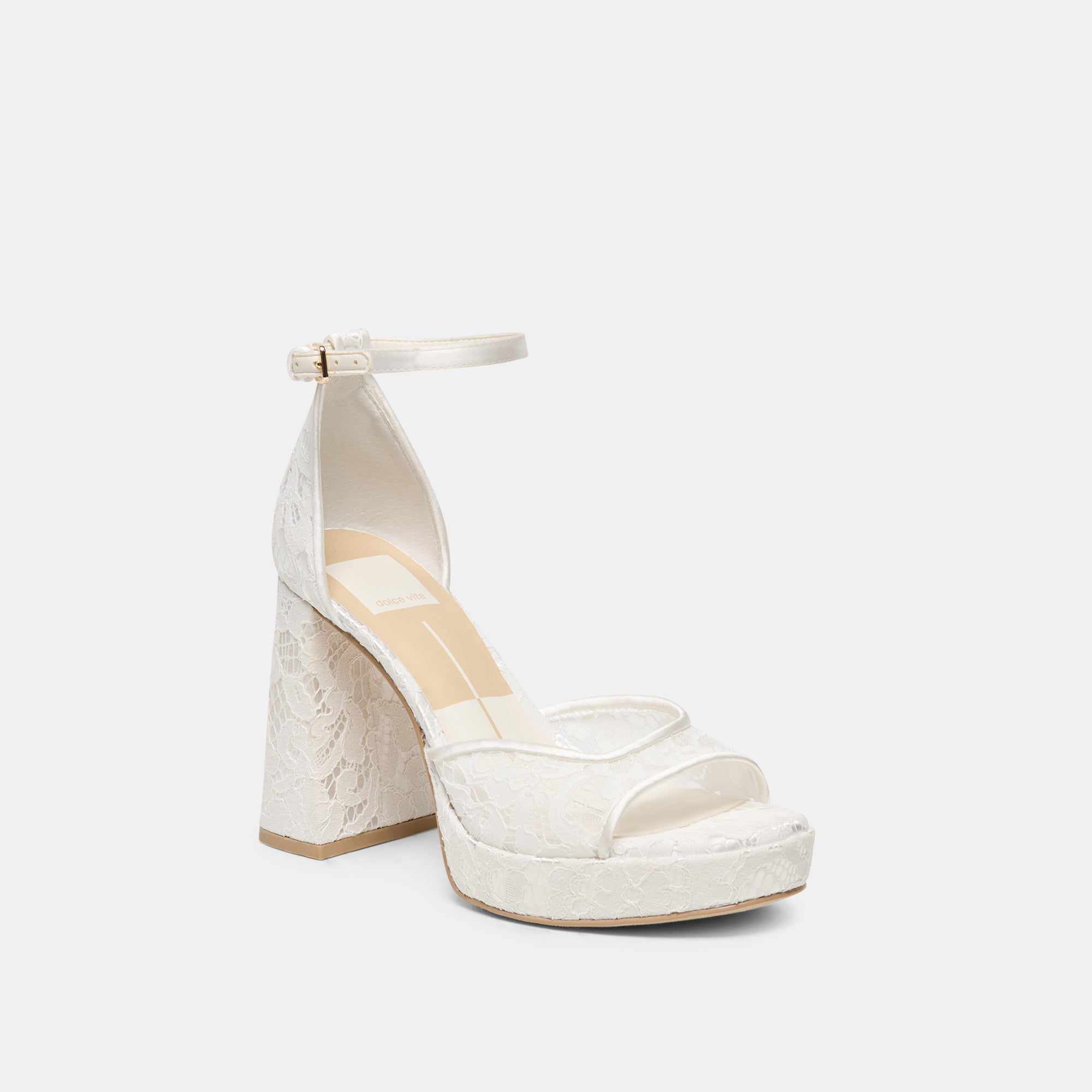 PANDRO HEELS TRUE WHITE LACE - view 2