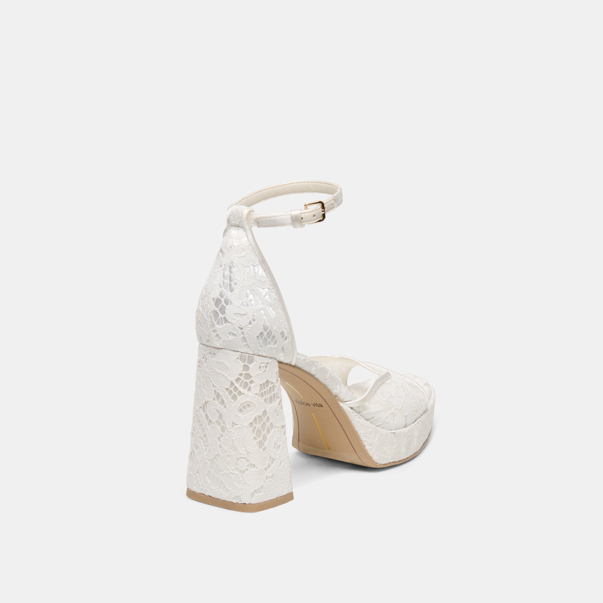 PANDRO HEELS TRUE WHITE LACE - view 3