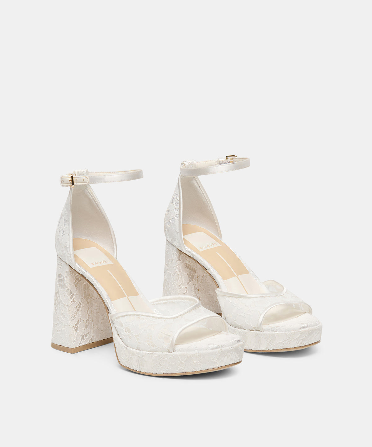 PANDRO HEELS TRUE WHITE LACE - view 2