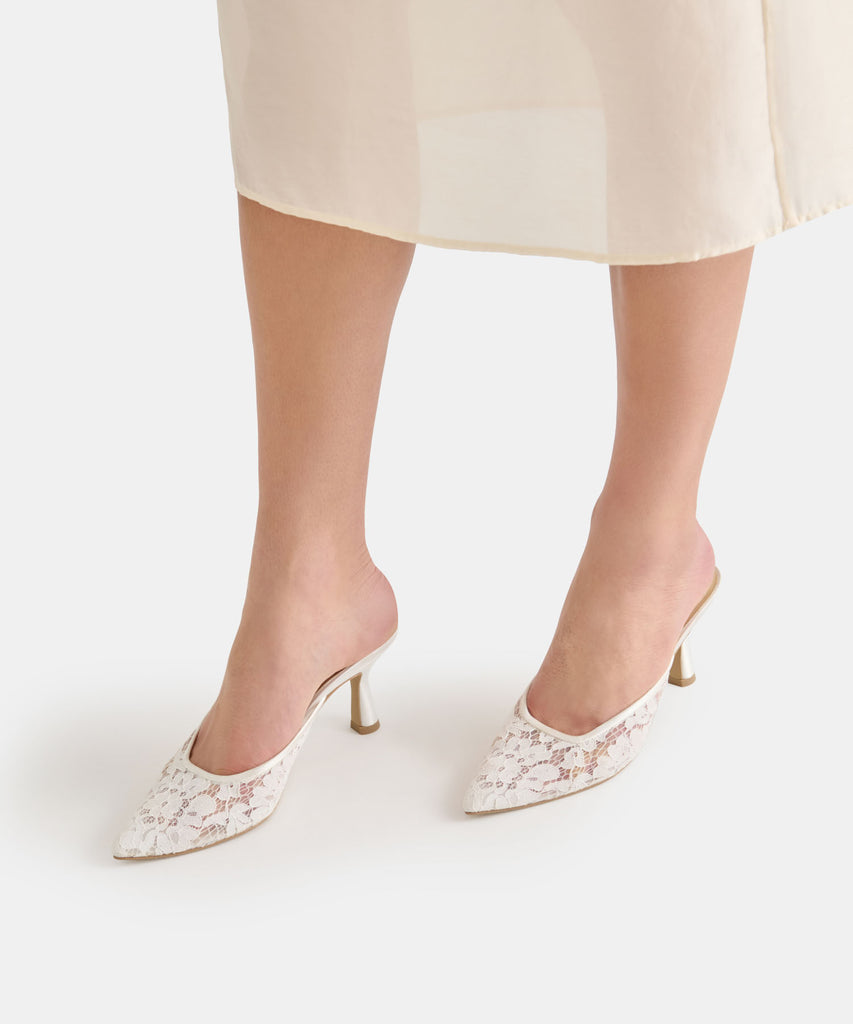 CLEO HIGH HEELS TRUE WHITE LACE