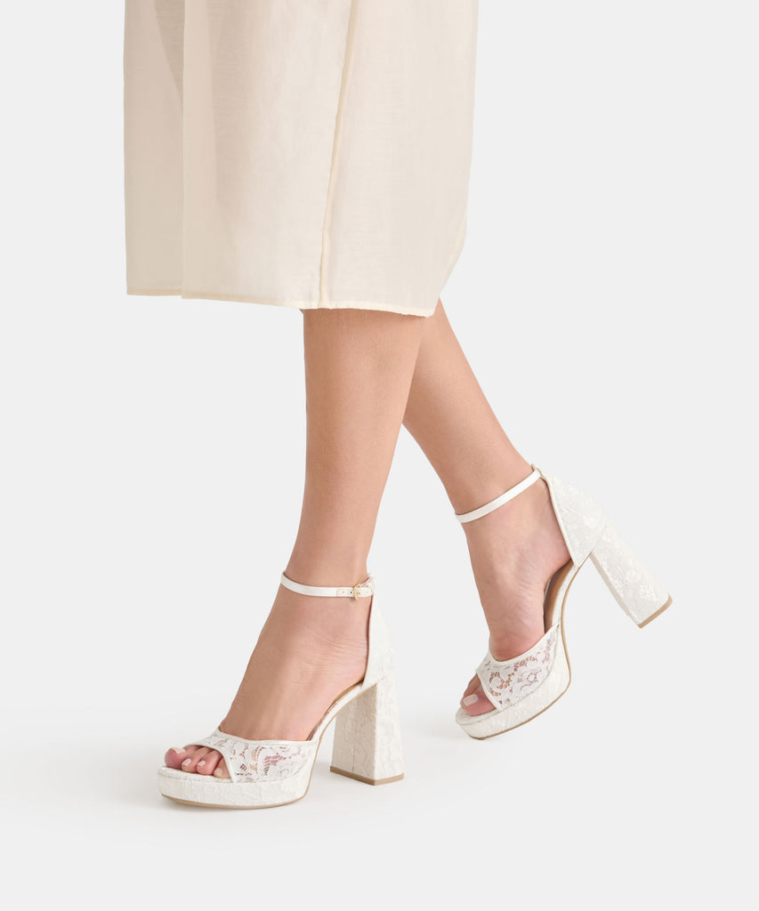 PANDRO HEELS TRUE WHITE LACE