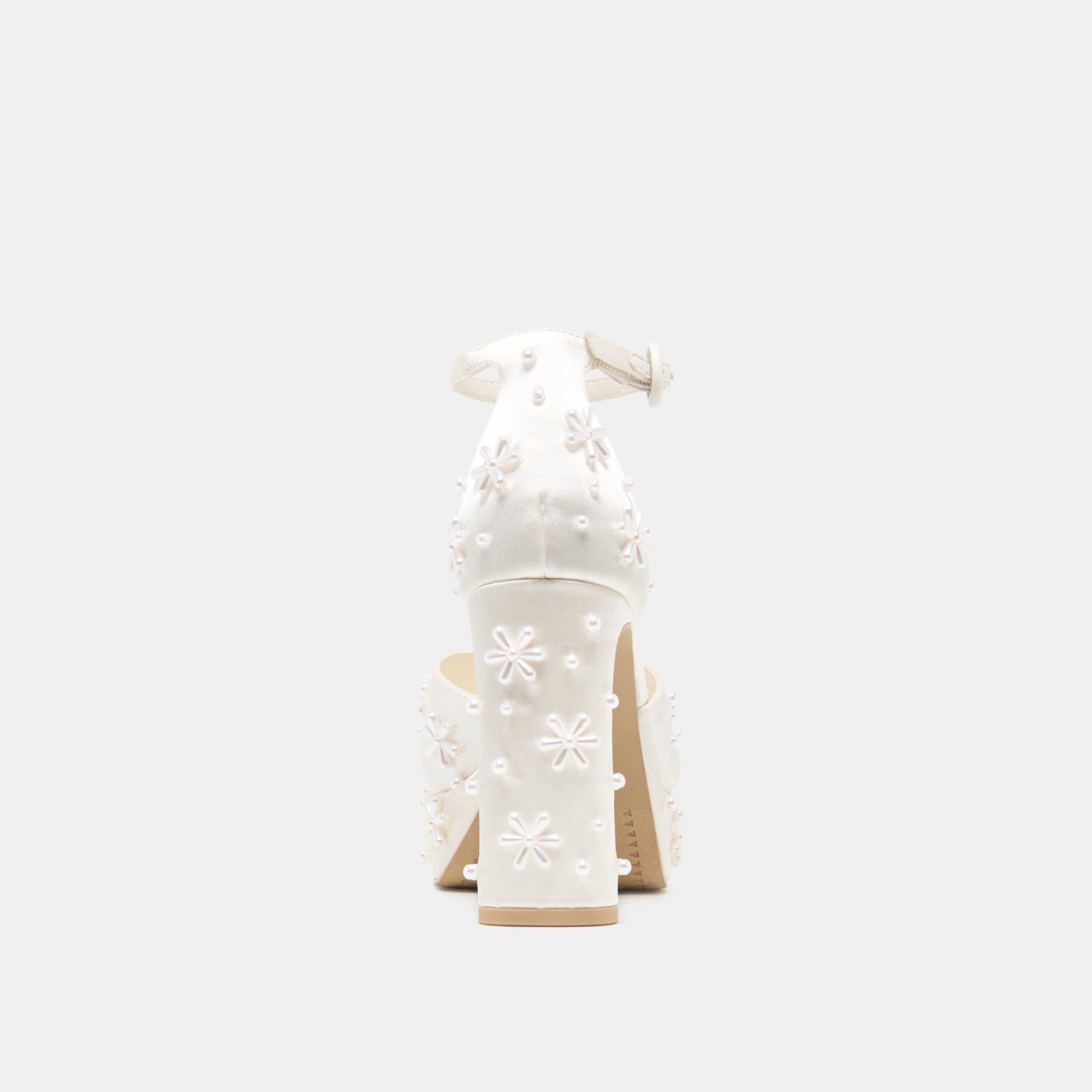 POPPY PEARL HEELS WHITE SATIN - view 7