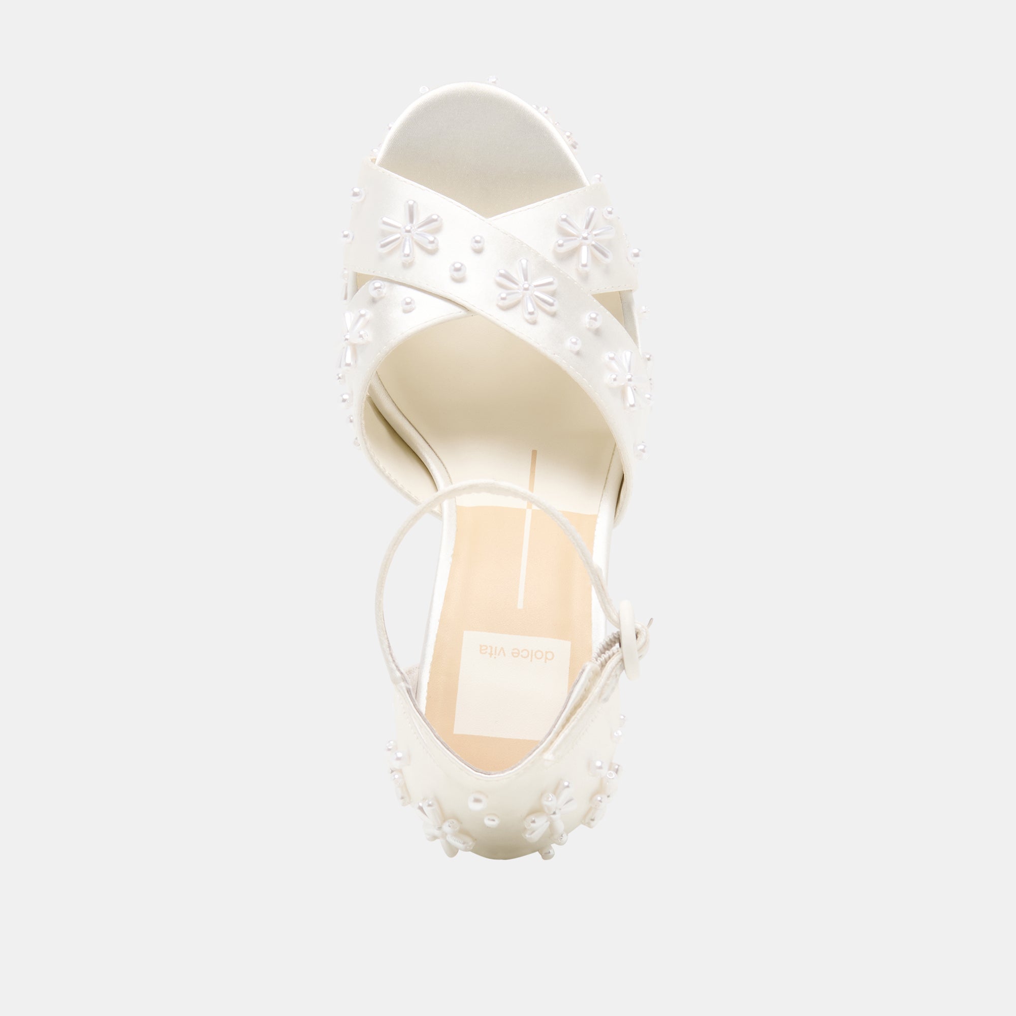 POPPY PEARL HEELS WHITE SATIN - view 8
