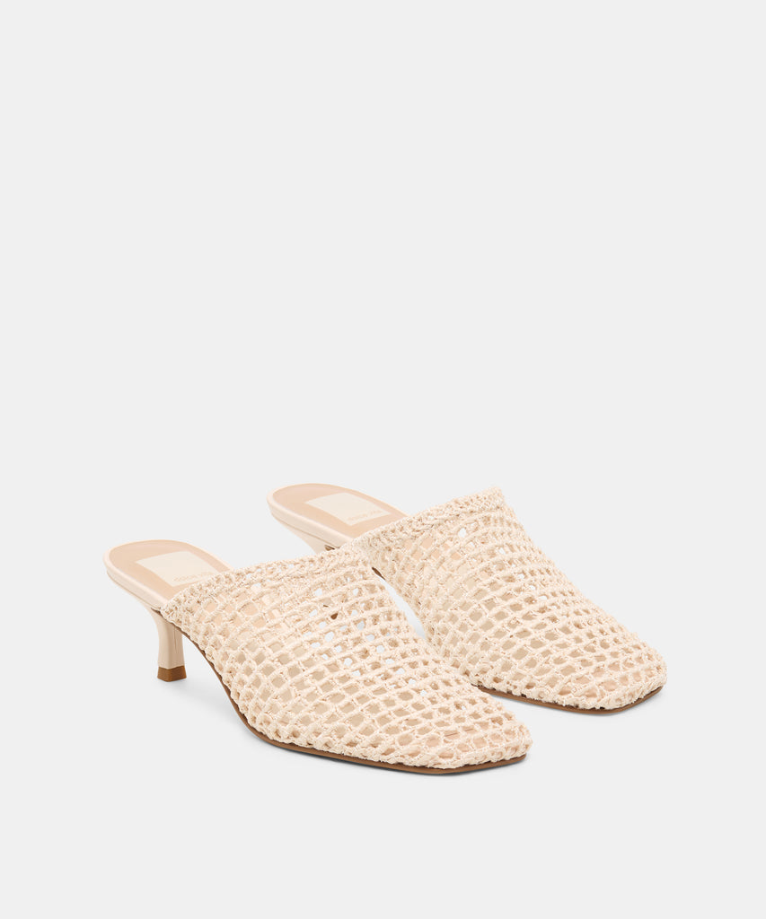 POZEY MULES OATMEAL RAFFIA