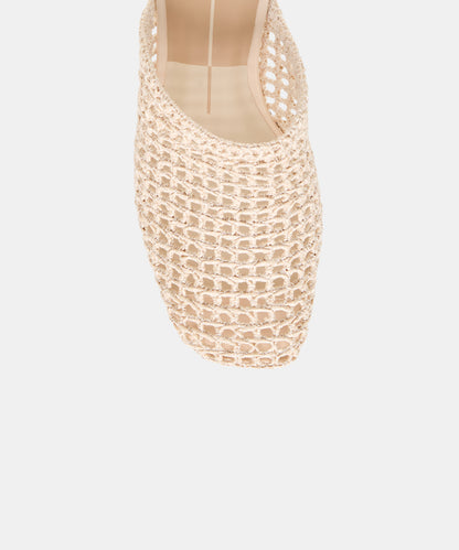 POZEY MULES OATMEAL RAFFIA