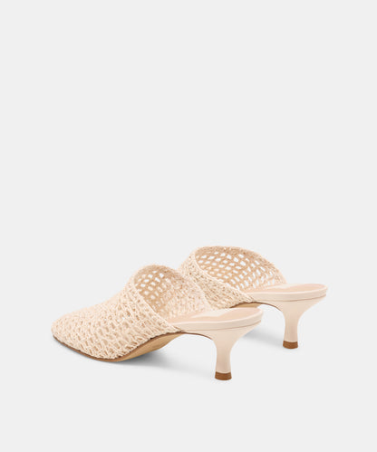 POZEY MULES OATMEAL RAFFIA
