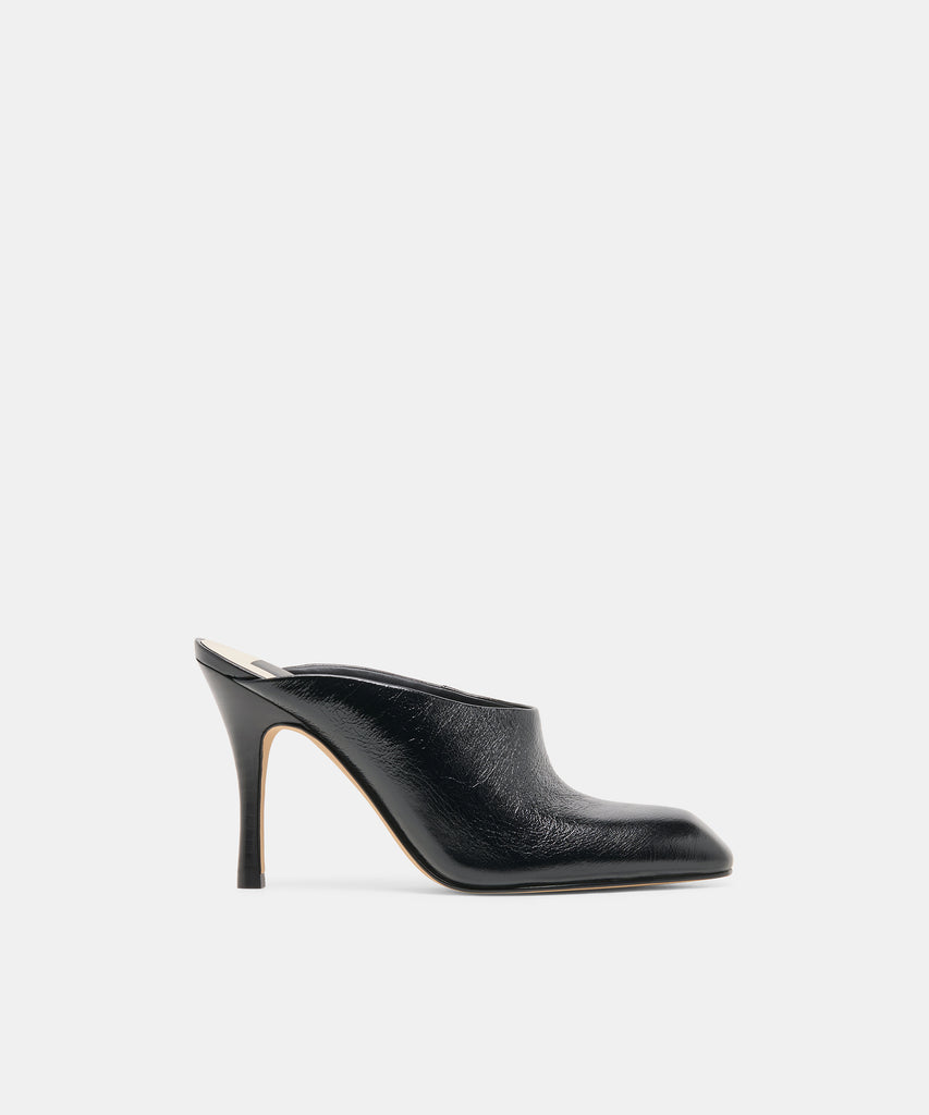 PRYZE MULES BLACK LEATHER