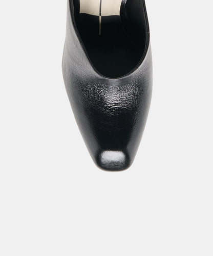 PRYZE MULES BLACK LEATHER