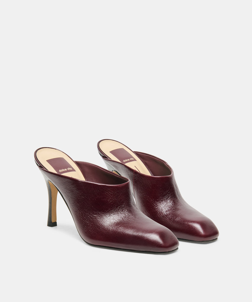 PRYZE MULES OXBLOOD LEATHER