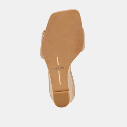QAILY WIDE WEDGES CAMEL SUEDE