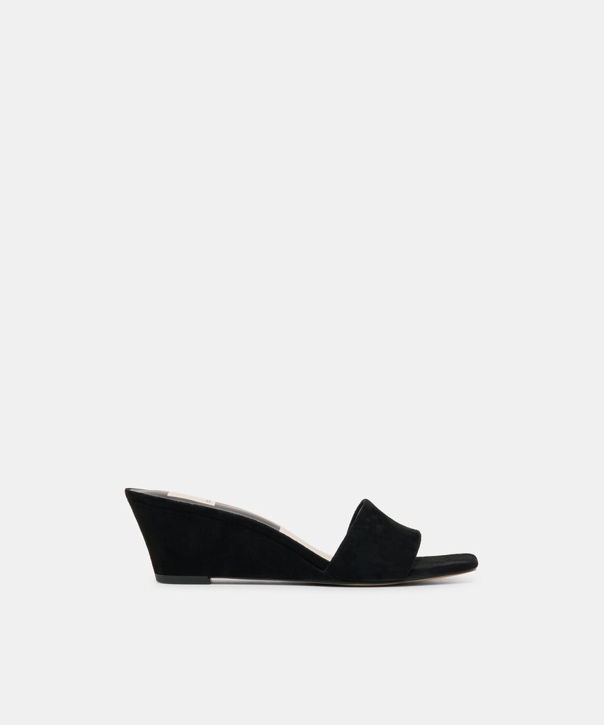 Qaily Onyx Suede Wedges | Dolce Vita