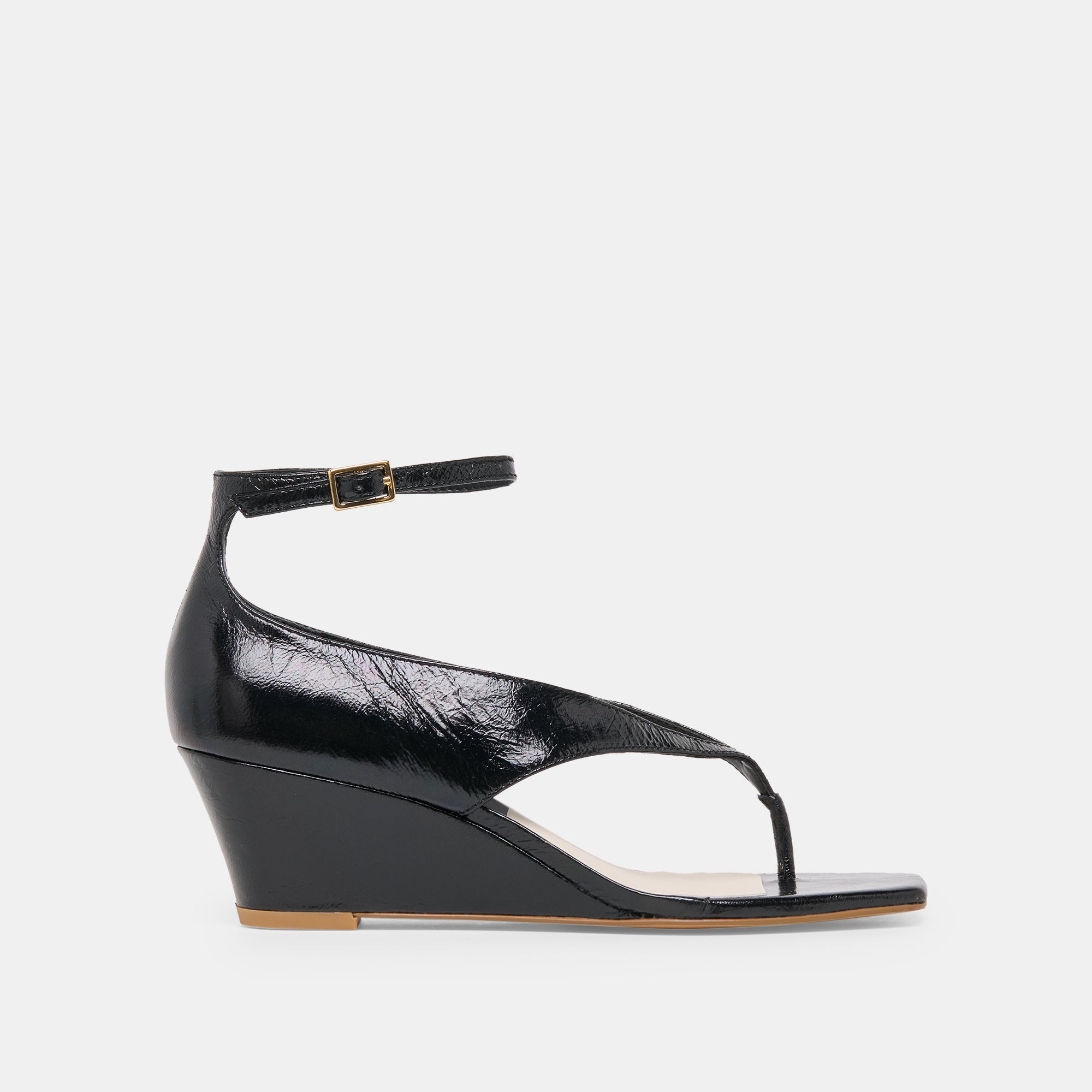Quinny Black Leather Wedges | Dolce Vita