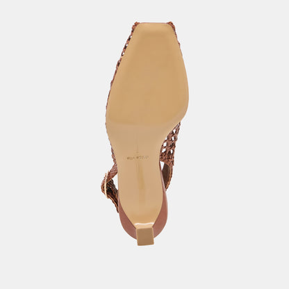 REMLA HEEL TAN WOVEN LEATHER