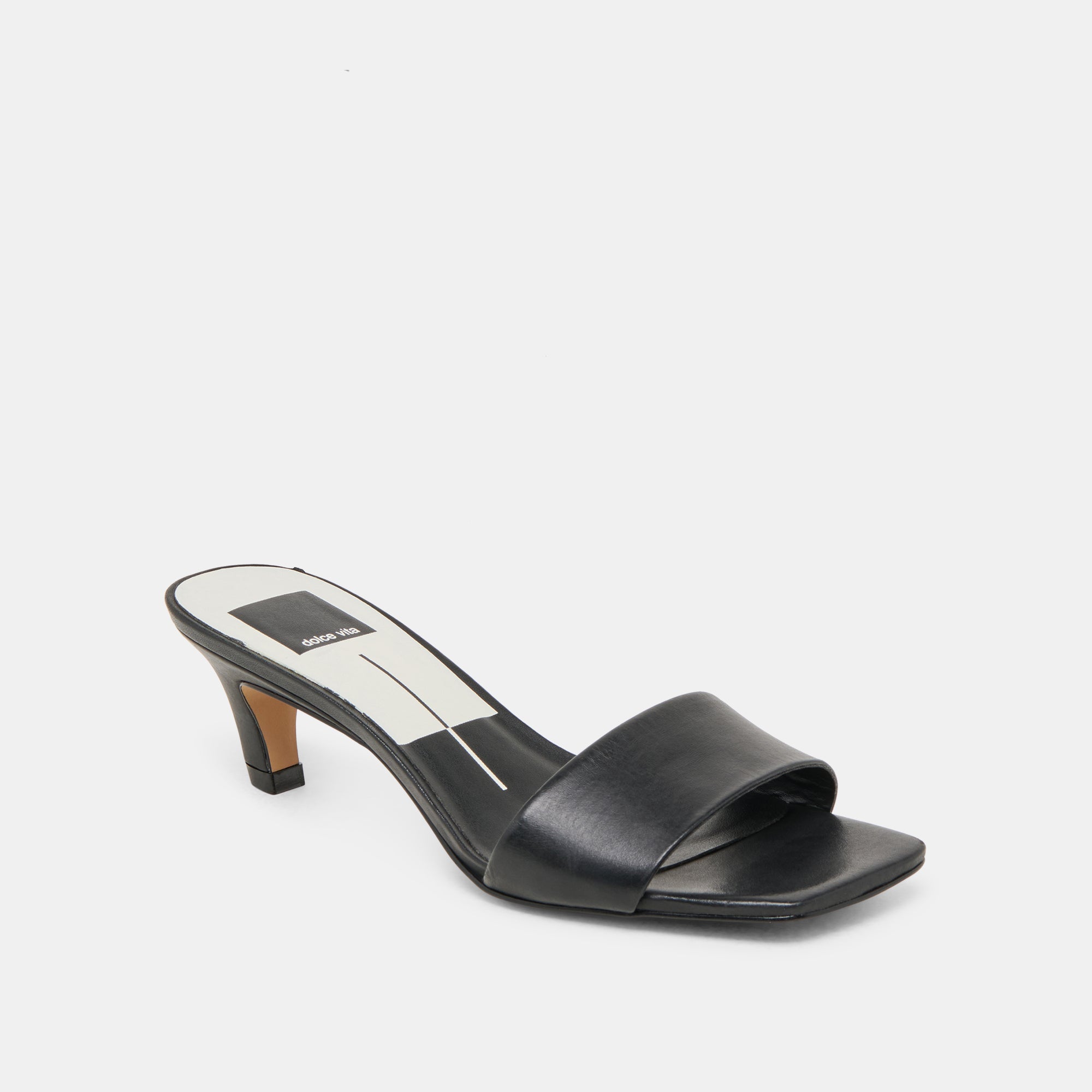 REXA WIDE HEELS BLACK LEATHER - view 2
