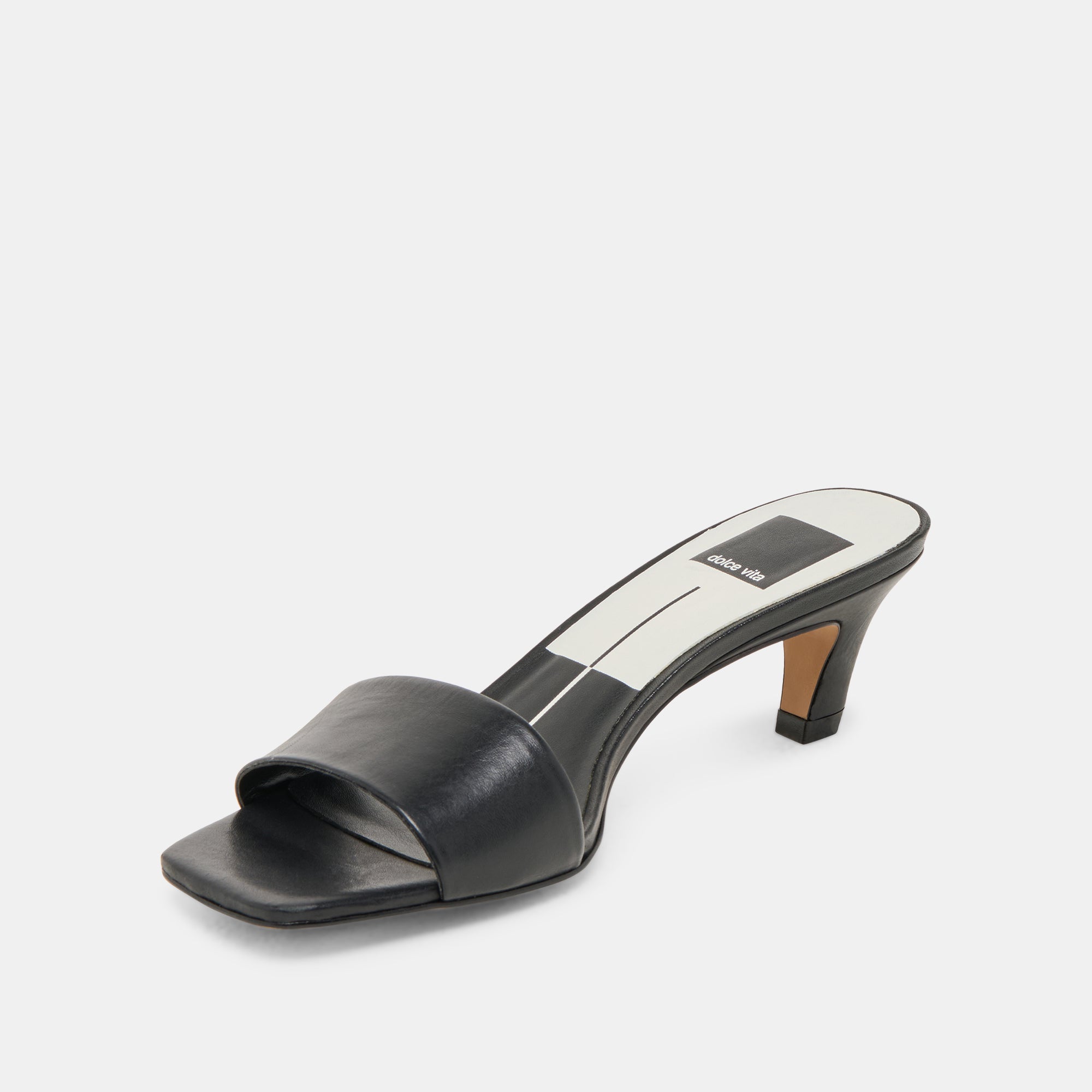 REXA WIDE HEELS BLACK LEATHER - view 4