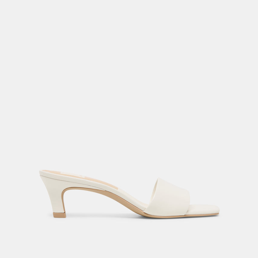 Rexa Wide True White Leather Heels | Dolce Vita