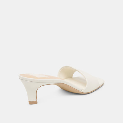 REXA WIDE HEELS TRUE WHITE LEATHER