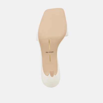 REXA WIDE HEELS TRUE WHITE LEATHER