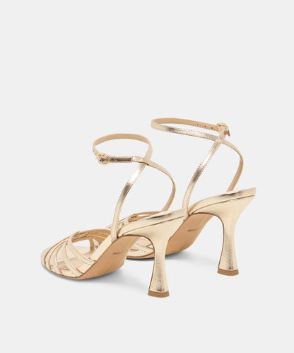 RIKI HEELS LT GOLD LEATHER