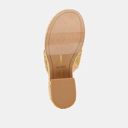 RIPPLE HEELS LT NATURAL RAFFIA
