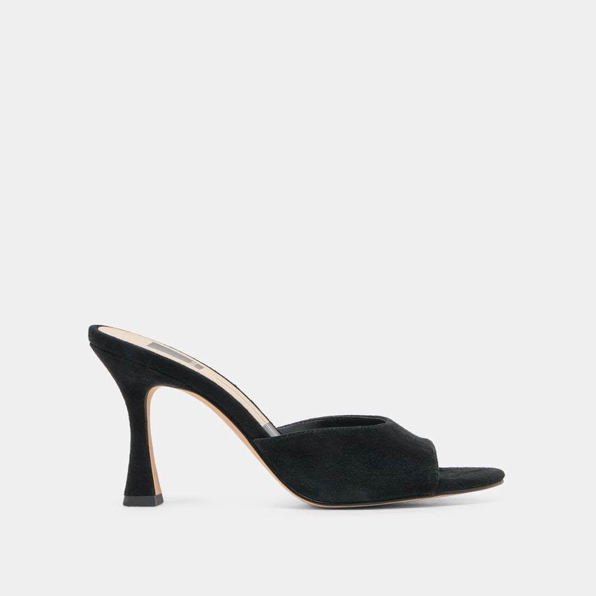 ROSHA Onyx Suede Heels | Dolce Vita