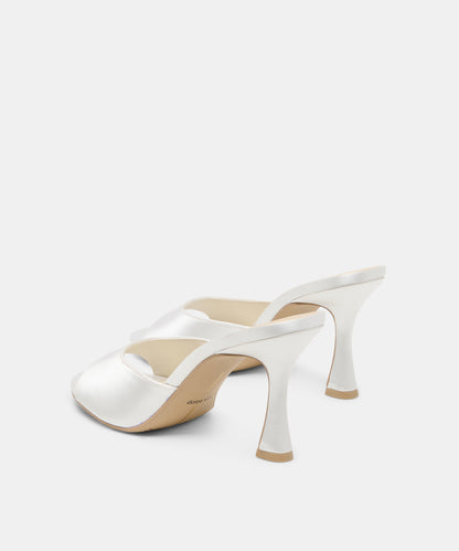 ROSHA HEELS TRUE WHITE SATIN