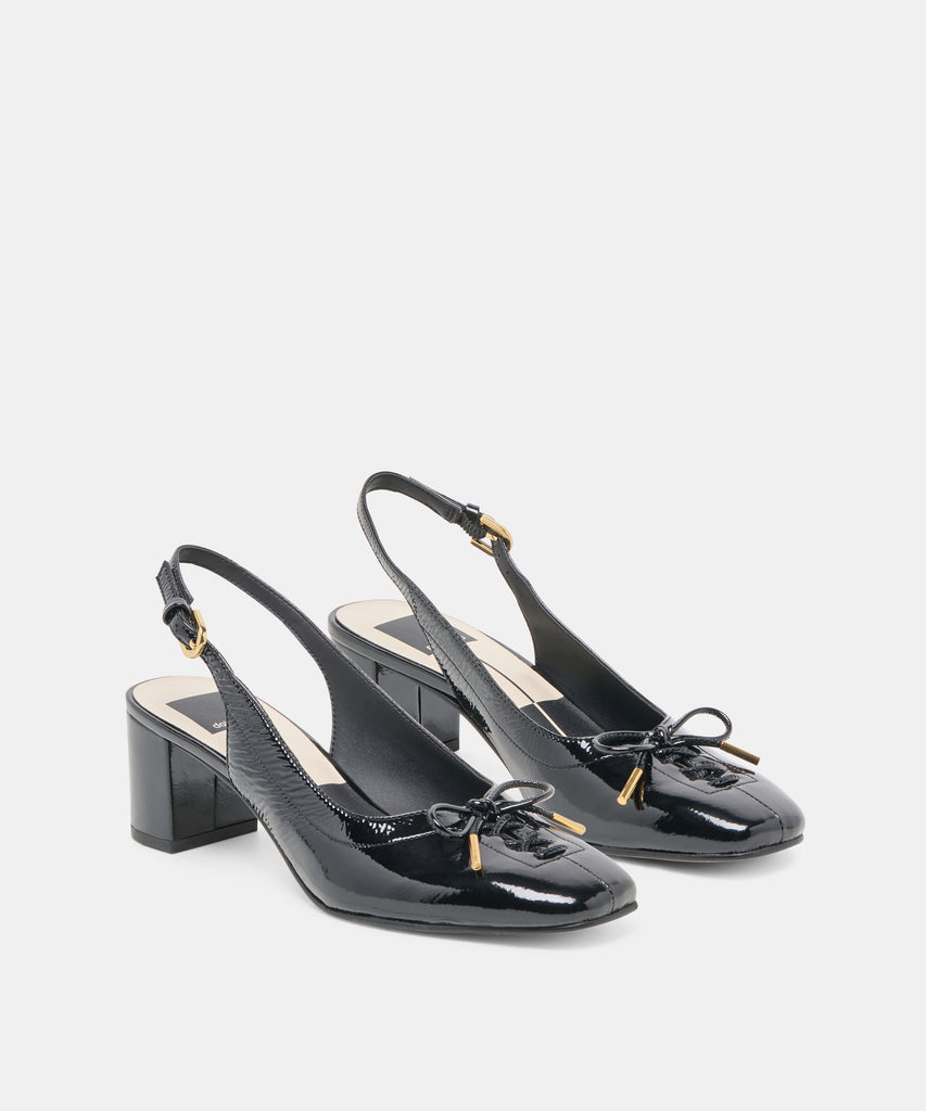 SAYLEE HEELS MIDNIGHT CRINKLE PATENT