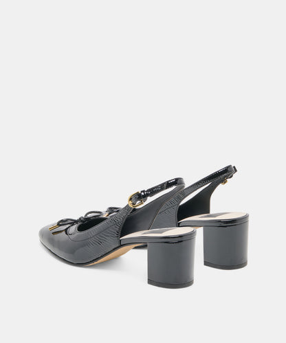 SAYLEE HEELS MIDNIGHT CRINKLE PATENT