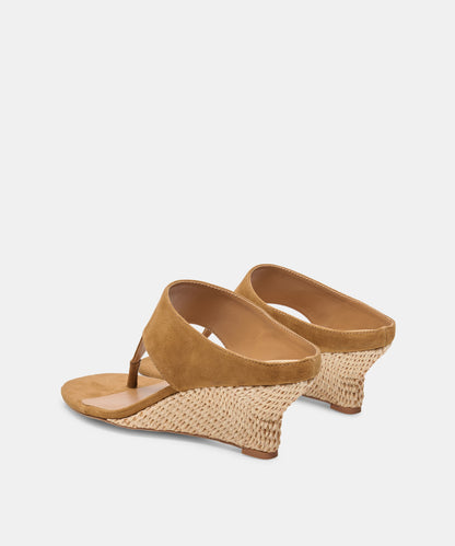 SYMON WEDGES LT BROWN SUEDE