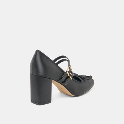 TIARAH HEELS ONYX SATIN