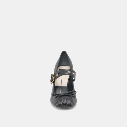 TIARAH HEELS ONYX SATIN