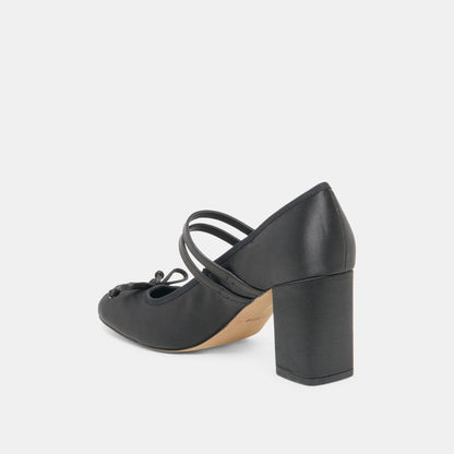 TIARAH HEELS ONYX SATIN