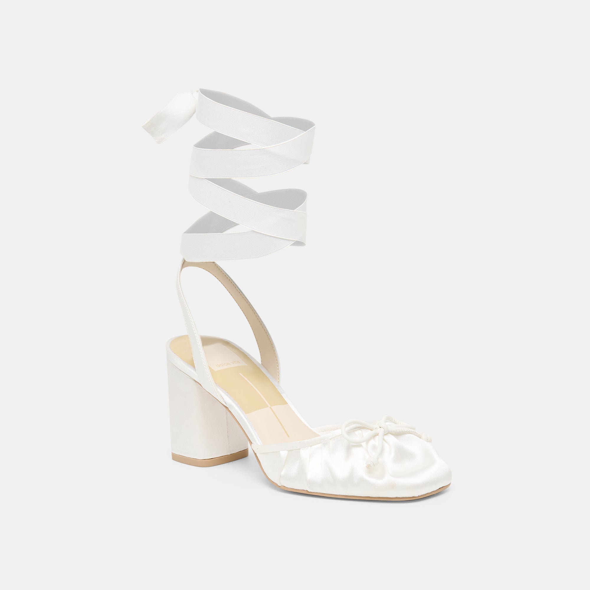 TISHA HEELS TRUE WHITE SATIN - view 3
