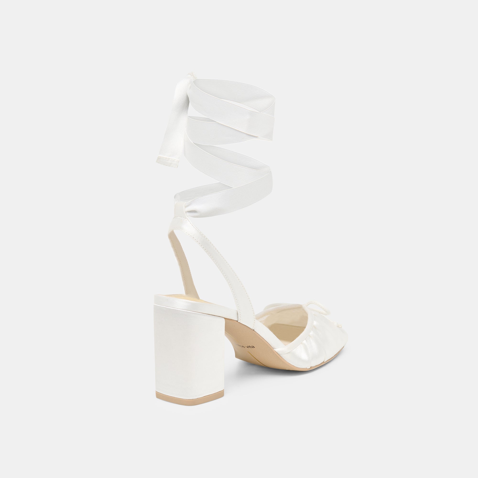 TISHA HEELS TRUE WHITE SATIN - view 5