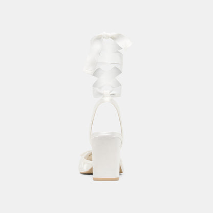 TISHA HEELS TRUE WHITE SATIN