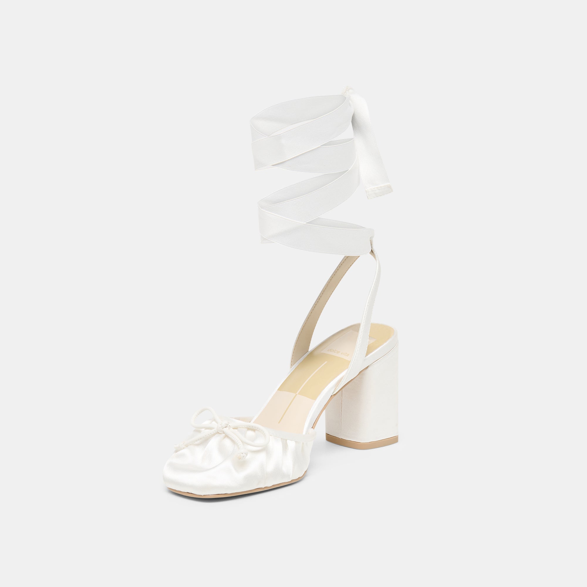 TISHA HEELS TRUE WHITE SATIN - view 6