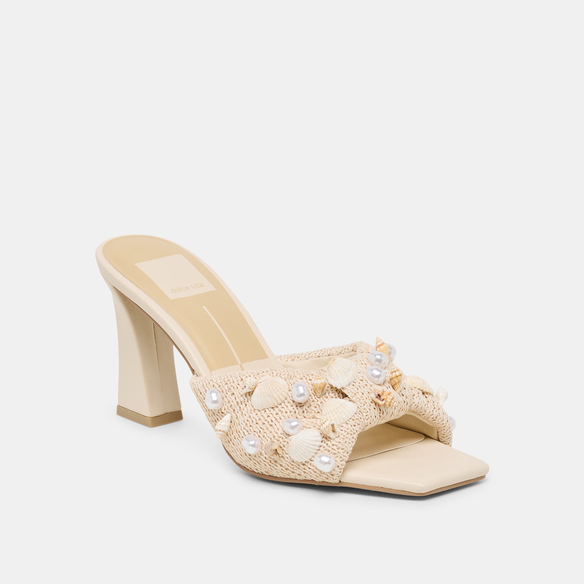 TYLAH HEELS OATMEAL BEADED RAFFIA - view 2