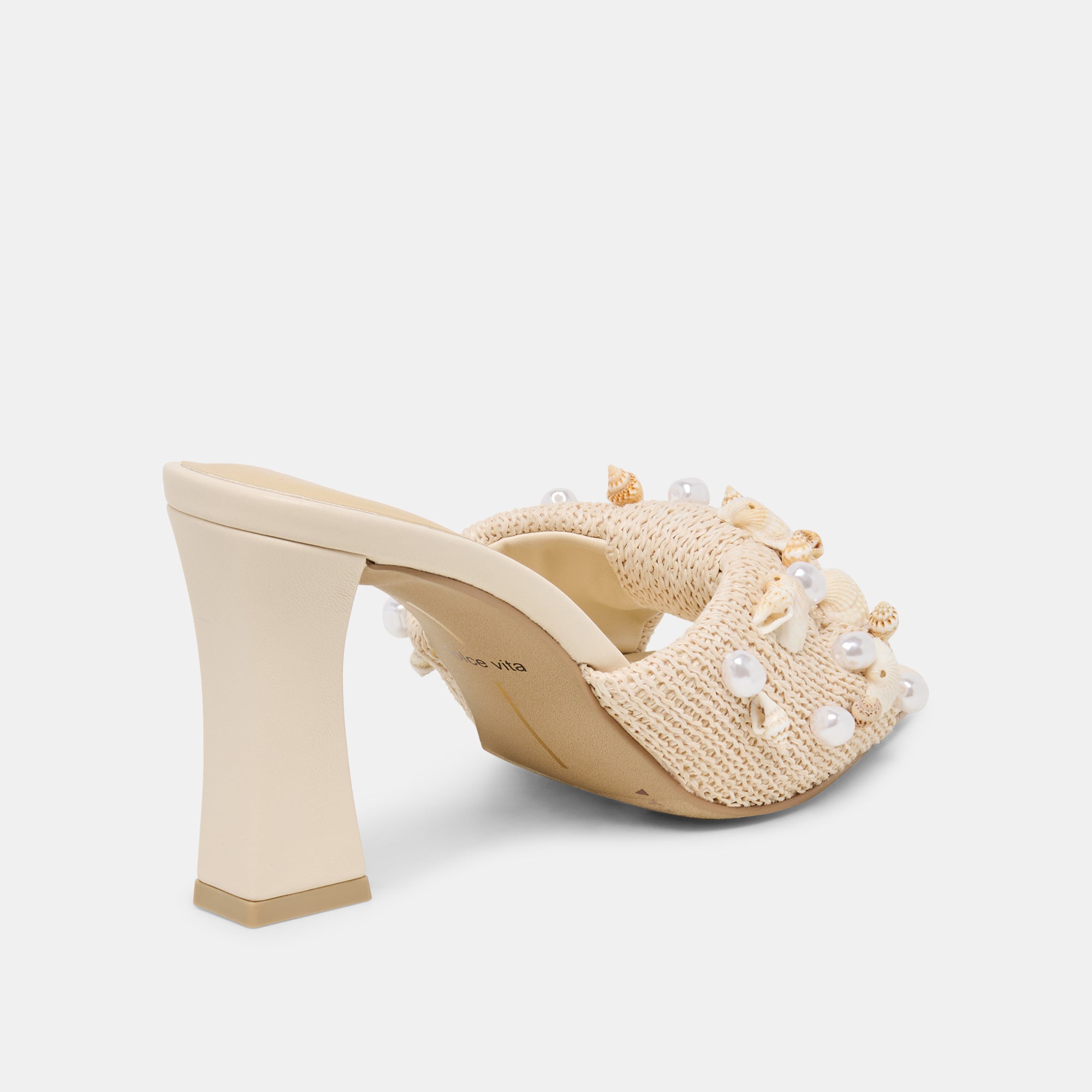 TYLAH HEELS OATMEAL BEADED RAFFIA - view 3