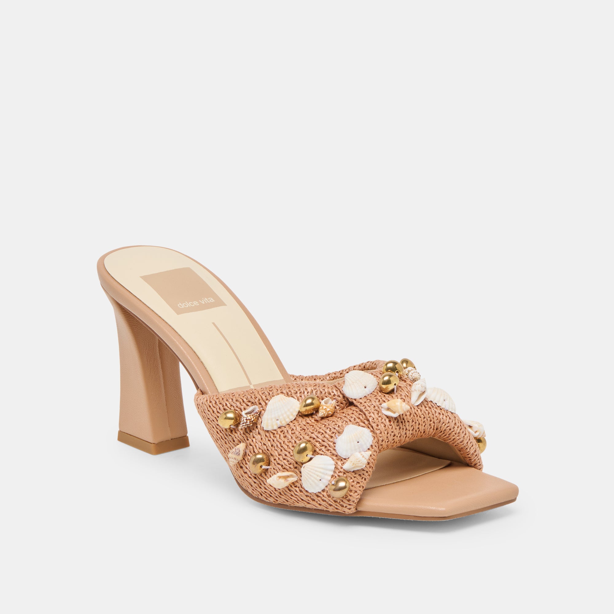 TYLAH HEELS TOFFEE BEADED RAFFIA - view 3