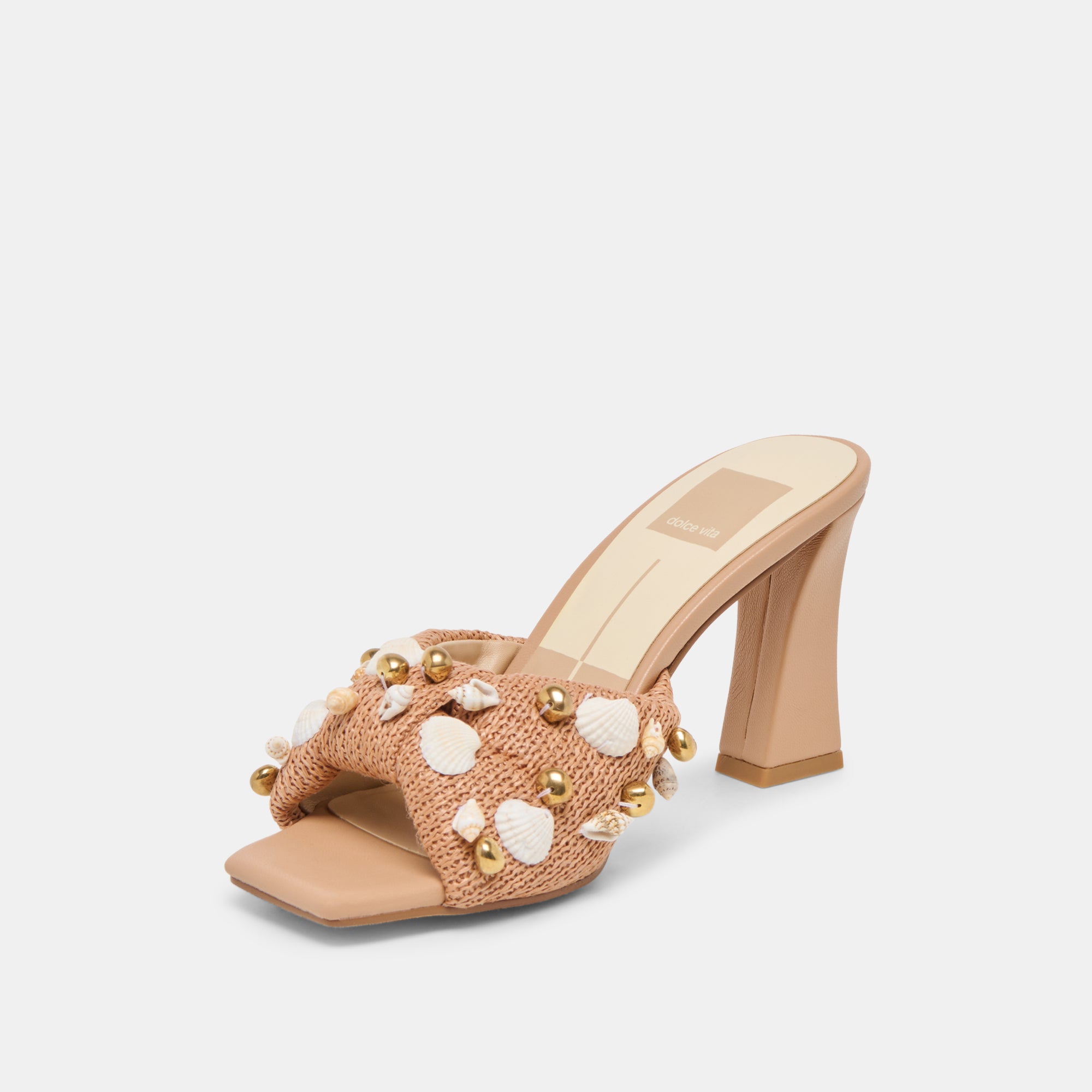 TYLAH HEELS TOFFEE BEADED RAFFIA - view 6