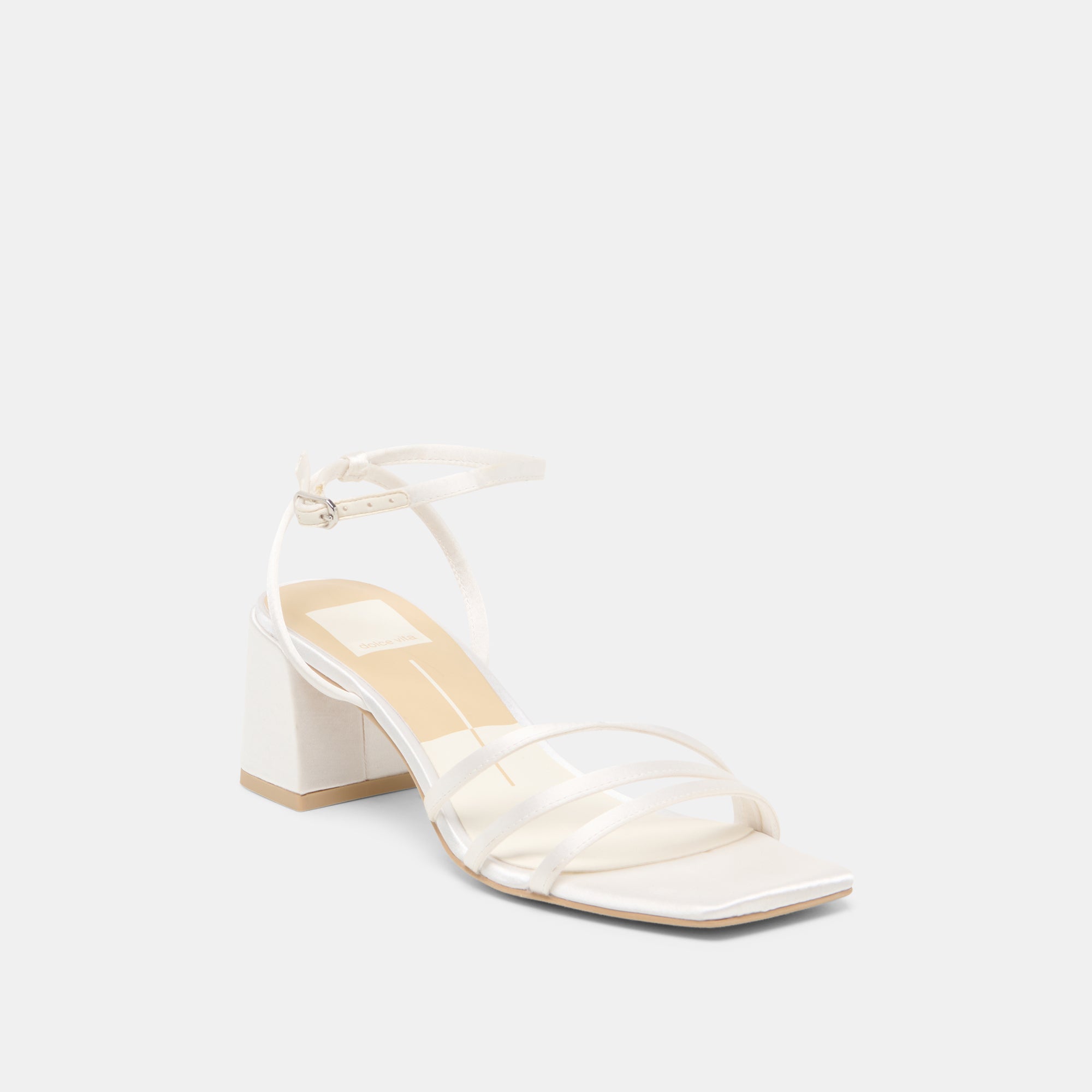 YSABEL HEELS TRUE WHITE SATIN - view 3