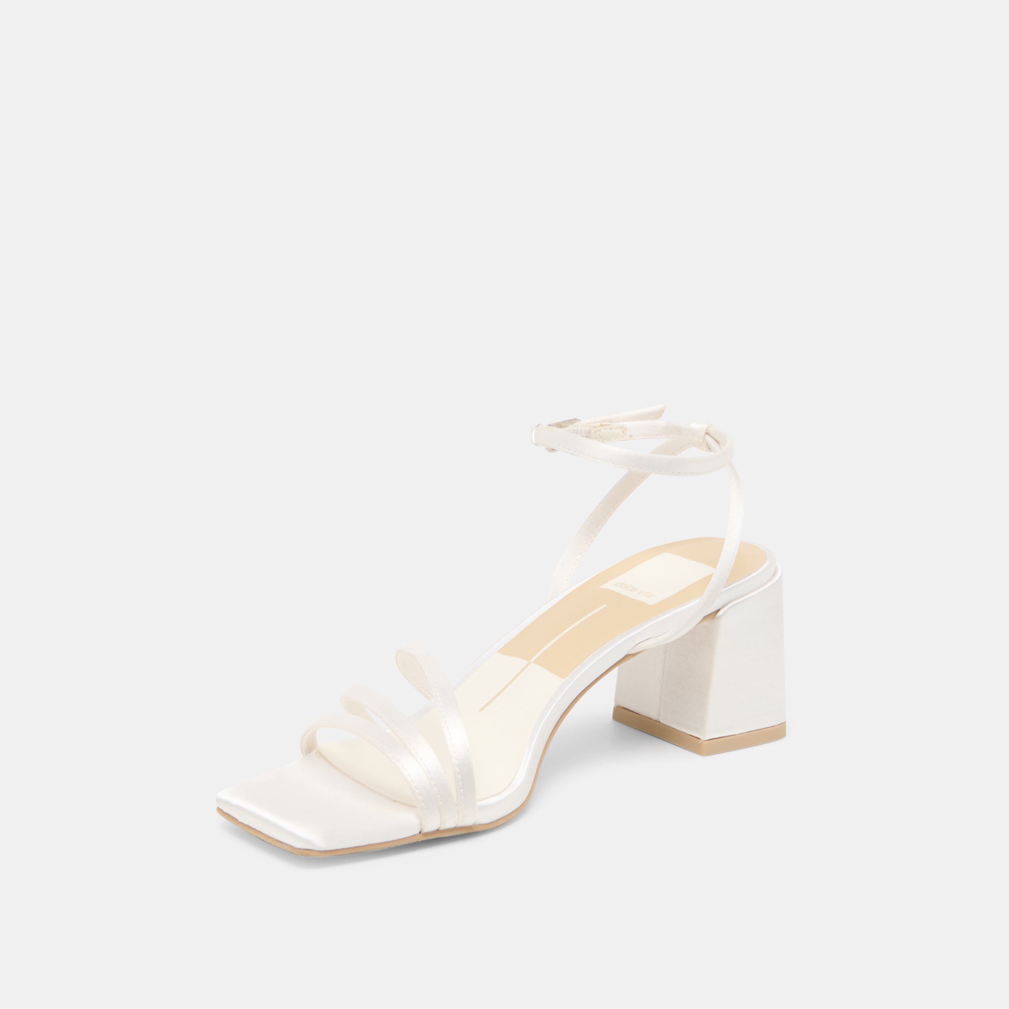 YSABEL HEELS TRUE WHITE SATIN - view 6