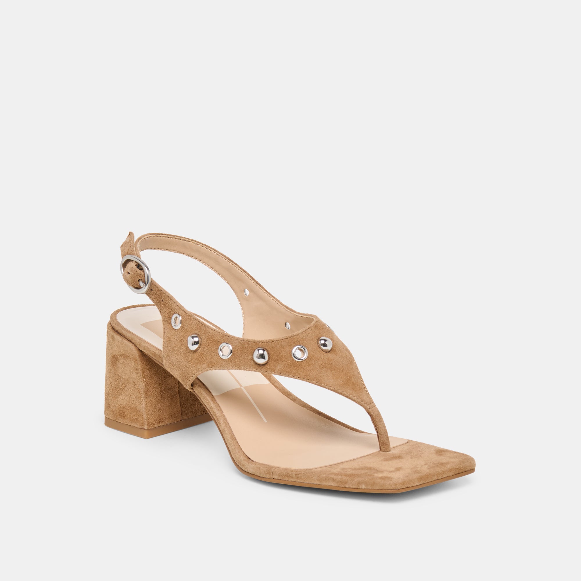 YVES STUD HEELS LT BROWN SUEDE - view 3