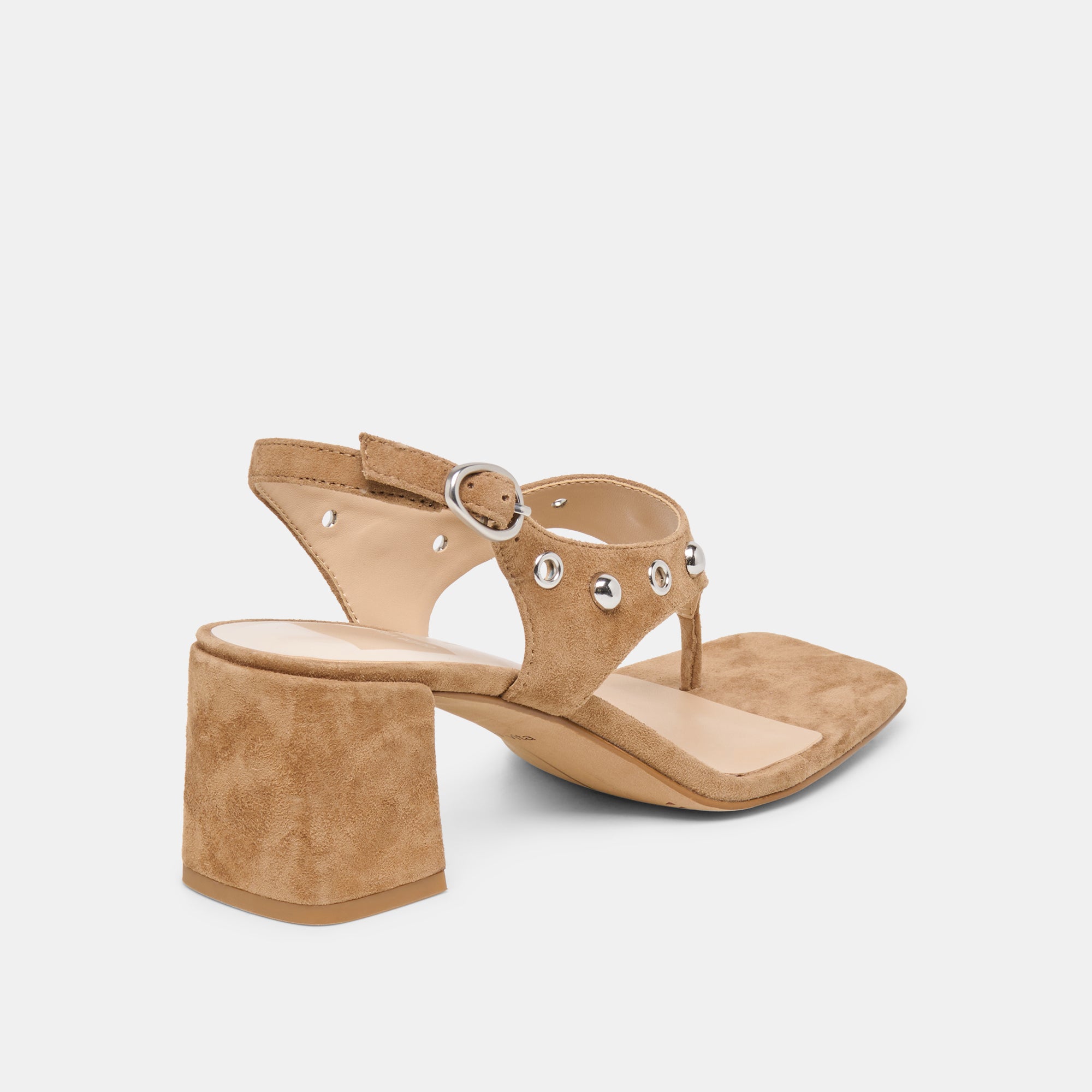 YVES STUD HEELS LT BROWN SUEDE - view 5