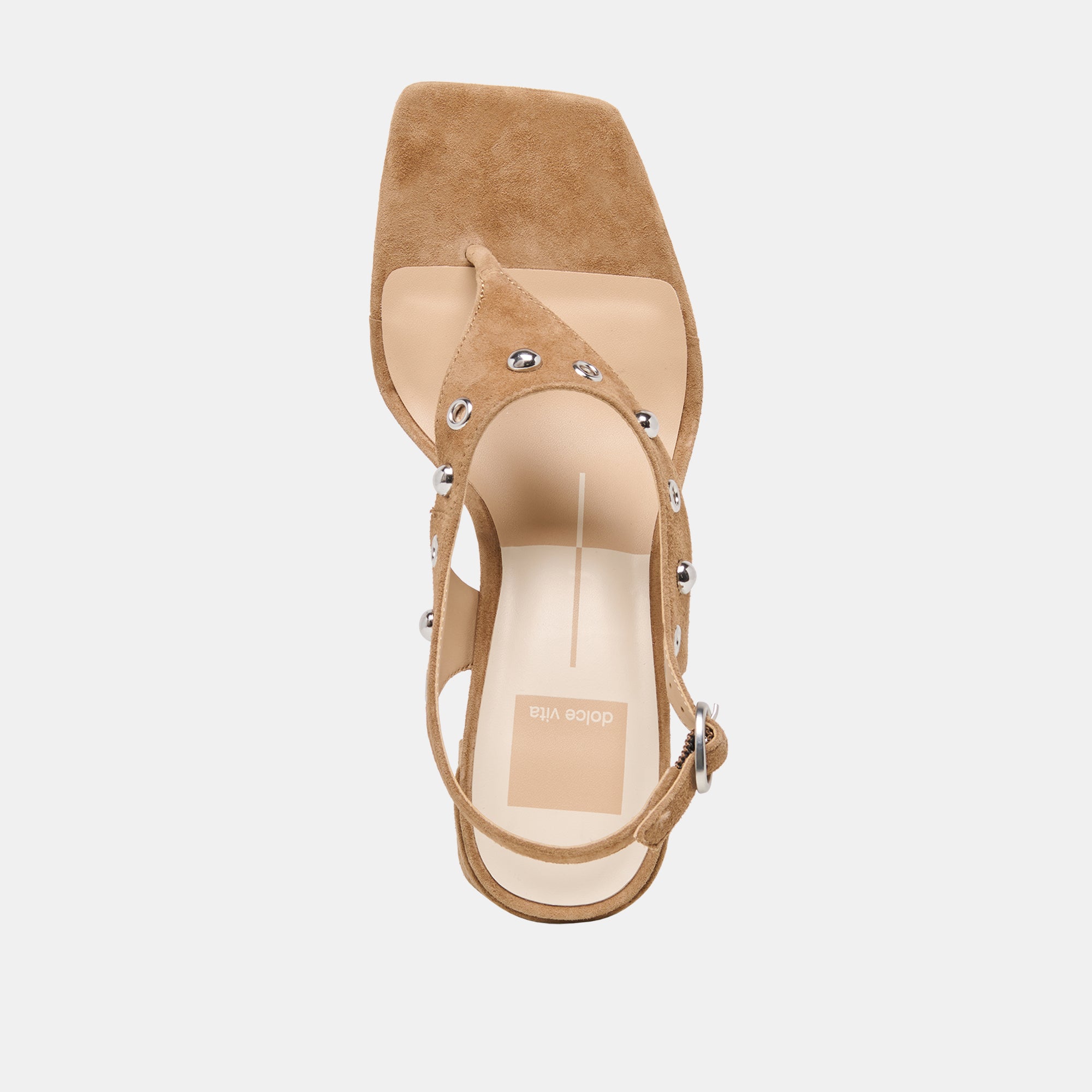 YVES STUD HEELS LT BROWN SUEDE - view 10