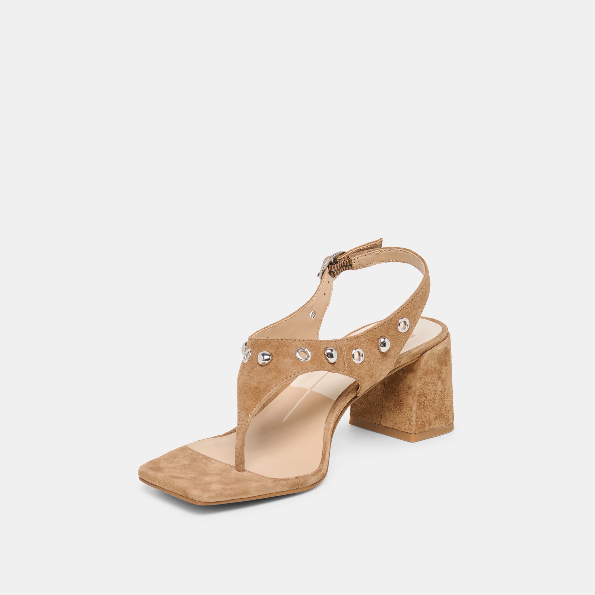 YVES STUD HEELS LT BROWN SUEDE - view 6