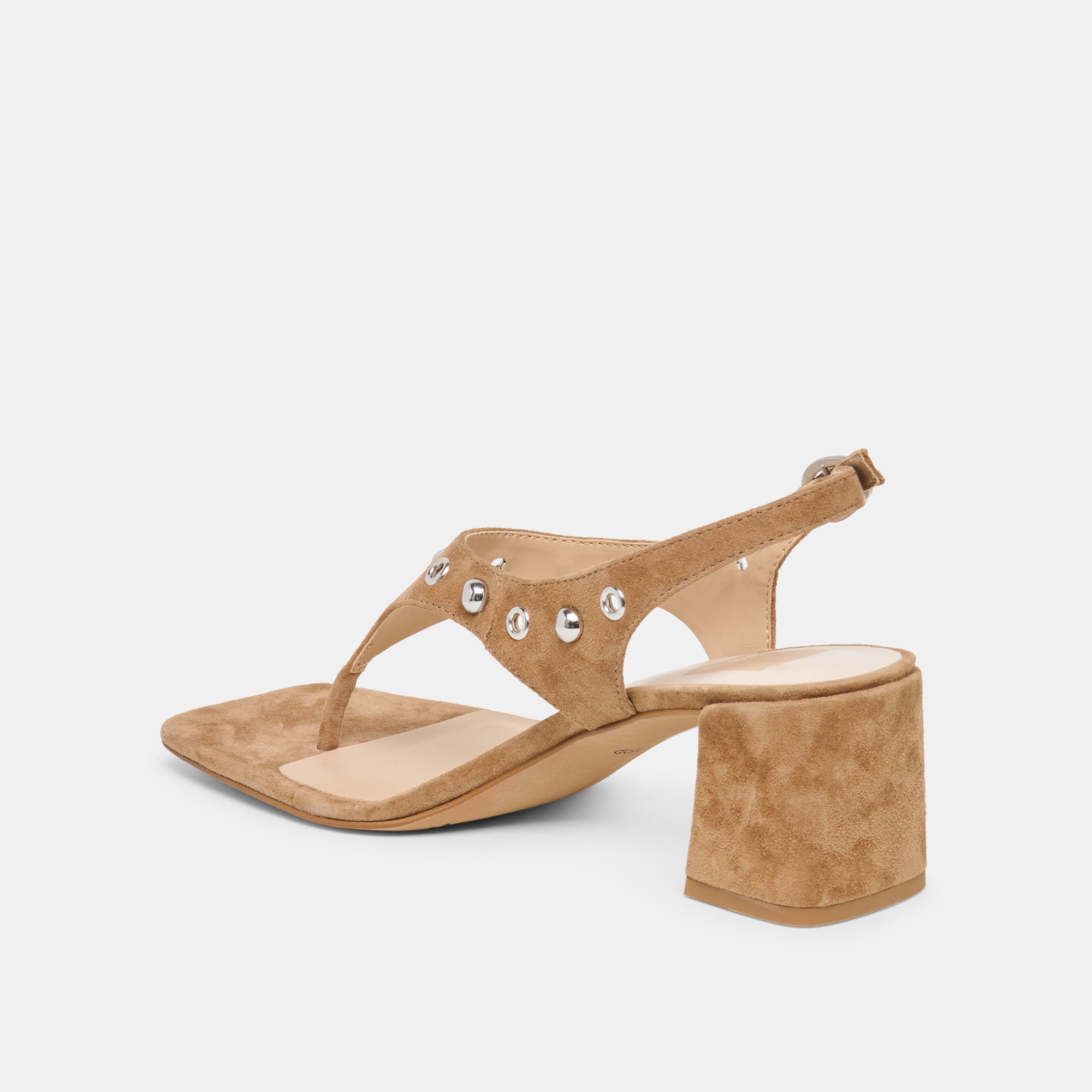 YVES STUD HEELS LT BROWN SUEDE - view 7