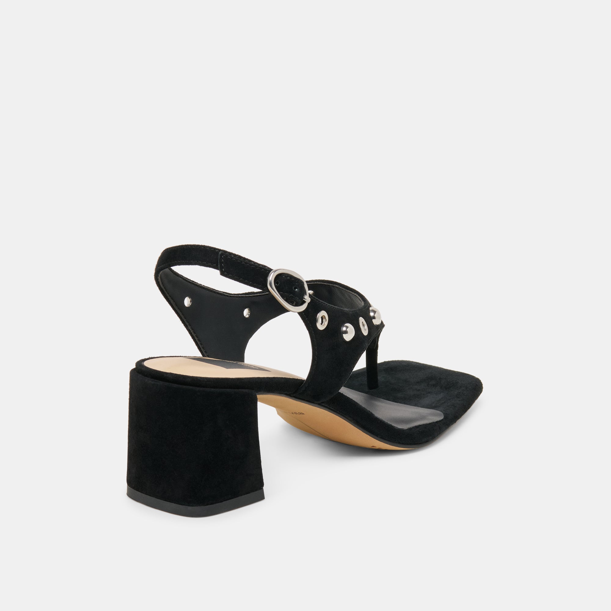 YVES STUD HEELS ONYX SUEDE - view 3
